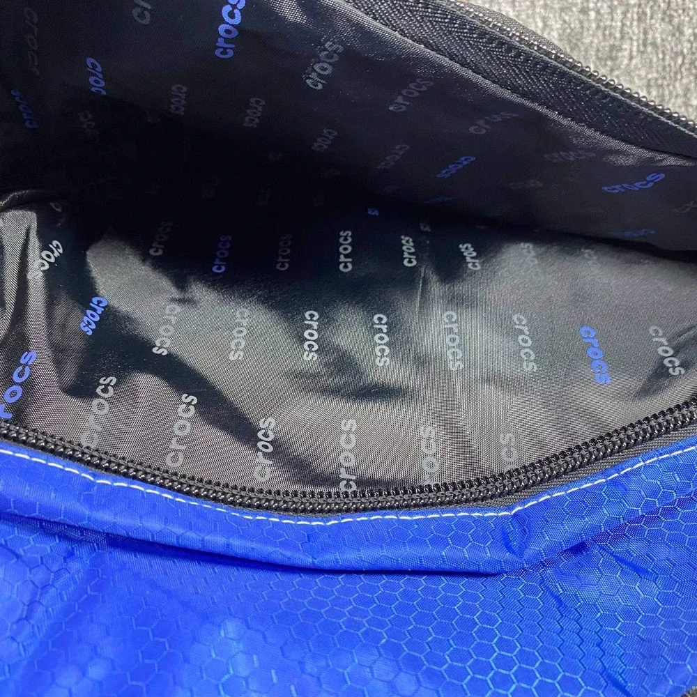 Vtg‎ Crocs Sling Backpack Bag Royal Blue Silver Single Strap Crossbody Travel